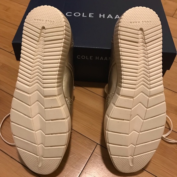 Cole Haan platform wingtip oxford - Gold metallic 5.5 - Picture 4 of 7